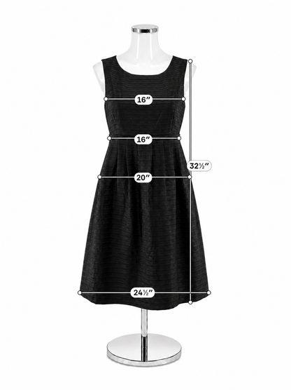 Max &amp; Cleo Jacquard Fit &amp; Flare Pleated Little Black Dress
