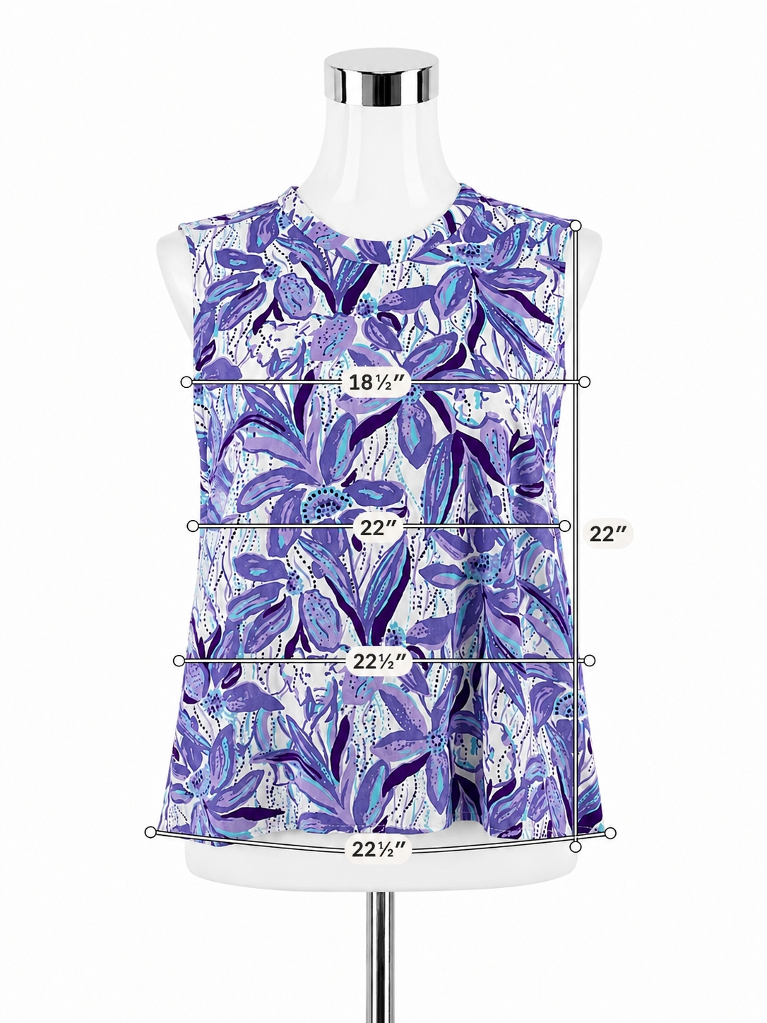 Lilly Pulitzer Nevie Top Orchid Oasis Floral Sleeveless Blouse XL