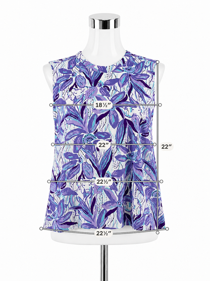 Lilly Pulitzer Nevie Top Orchid Oasis Floral Sleeveless Blouse XL