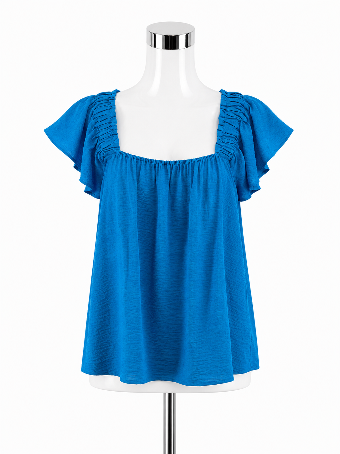Lilly Pulitzer Katalina Top Size Large Turquoise Ruffle Square Neck Blouse NWT