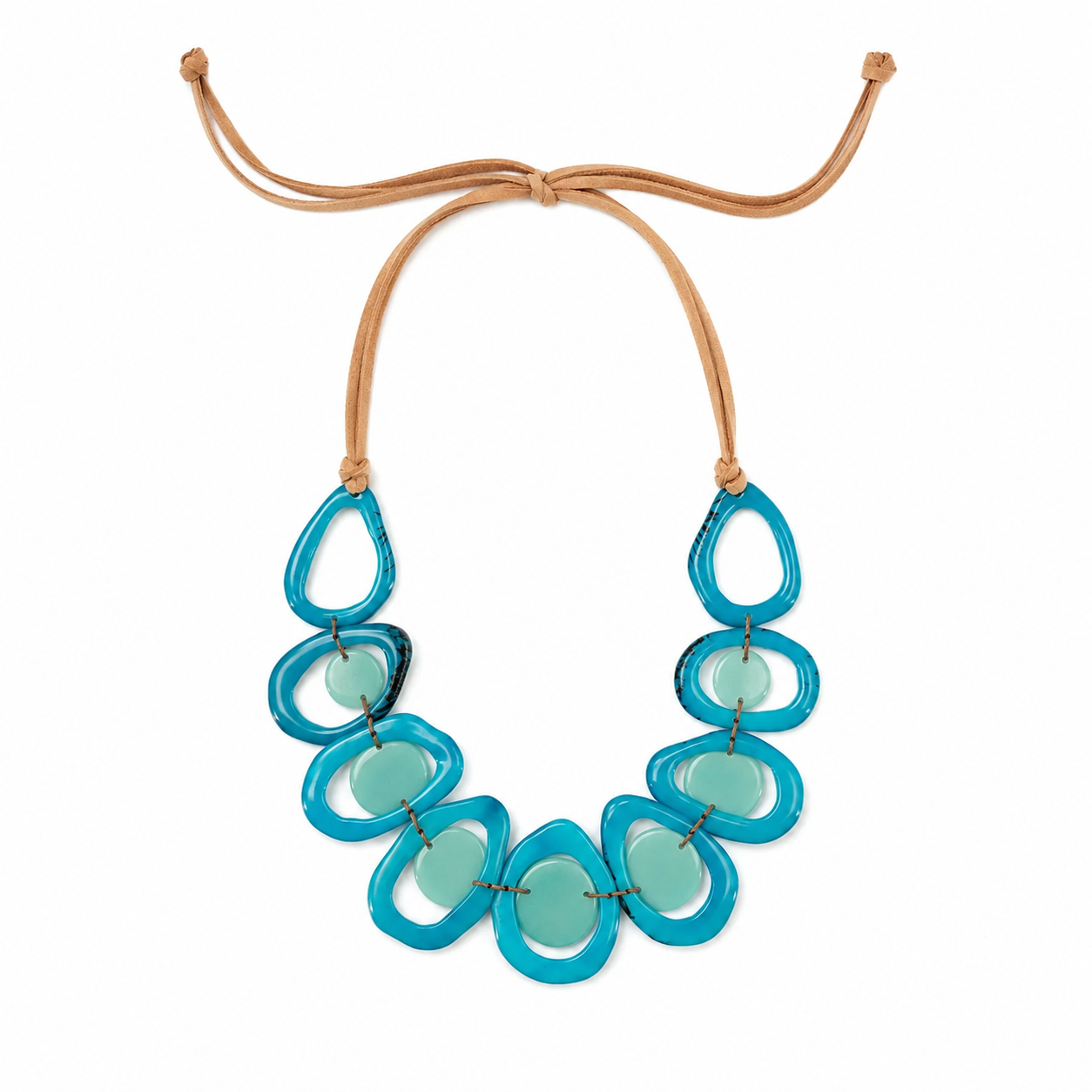 Soraya Cedeño Tagua Statement Necklace Handmade Ecuador Fair Trade Turquoise