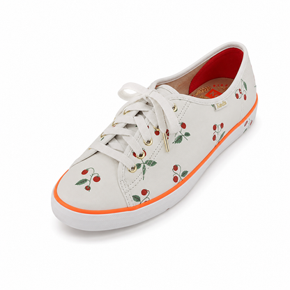 Keds Kickstart Pennant Cherry Print Leather Sneakers Size 7.5