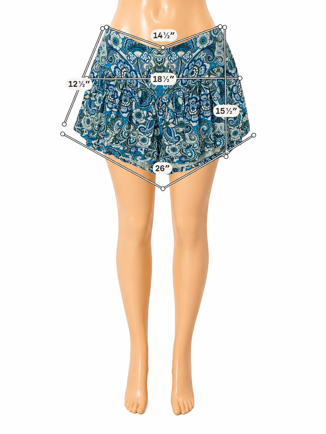 Free People Kiss Kiss Floral Paisley Smocked High Waisted Boho Shorts Size Medium
