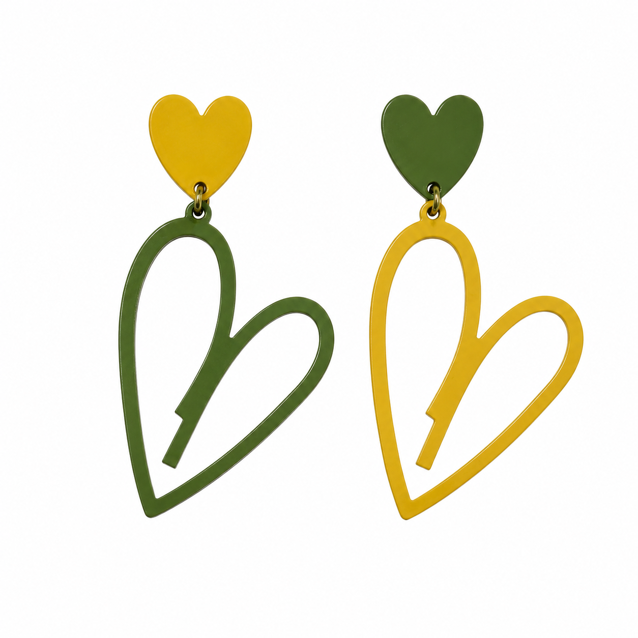 Artisan Vintage Gold-Tone Abstract Organic Shape Drop Earrings