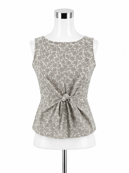 Ann Taylor Floral Tie-Waist Peplum Shell Top | Size XS