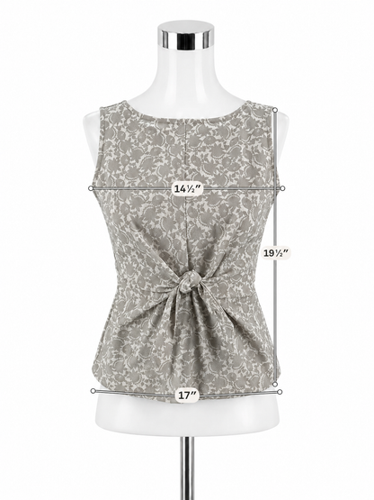 Ann Taylor Floral Tie-Waist Peplum Shell Top | Size XS