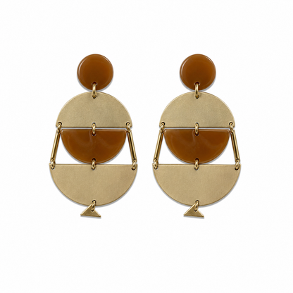 Mónica Fine Accoutrements Geometric Resin &amp; Gold-Tone Drop Earrings