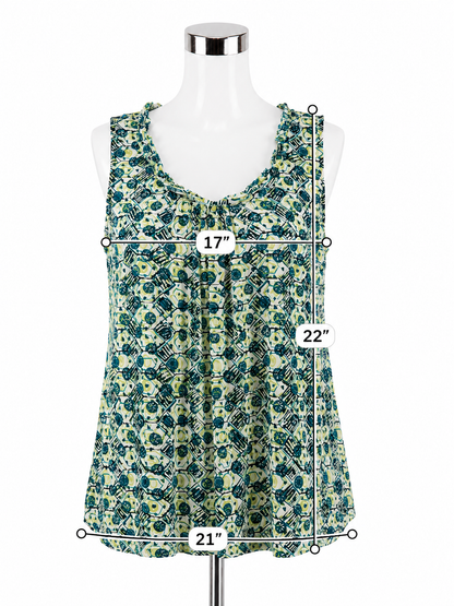 J. Jill Pure Jill Abstract Floral Print Rayon Tank Top | Large Petite