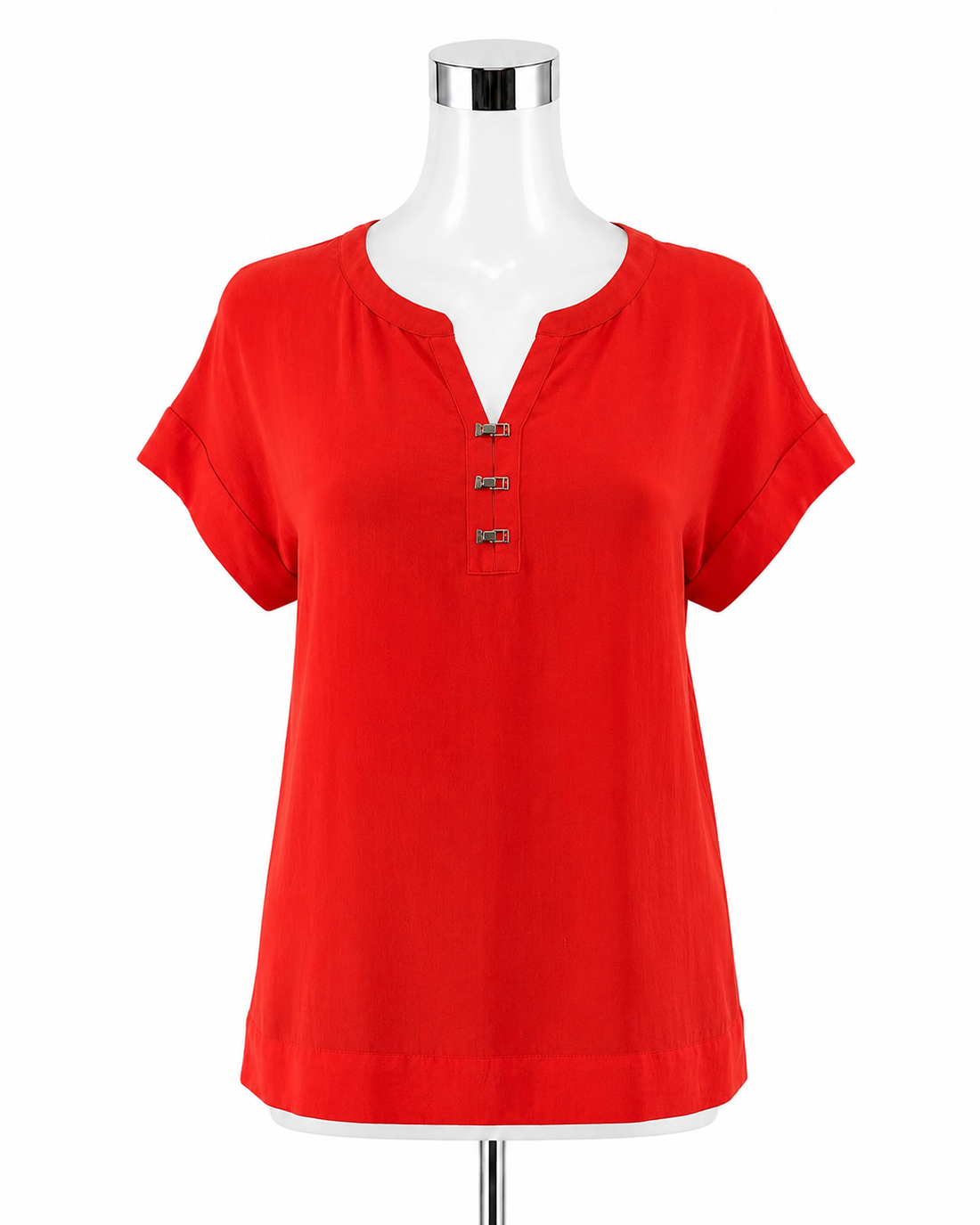 Banana Republic Clasp Front Dolman Sleeve Blouse Top XS Orange Red