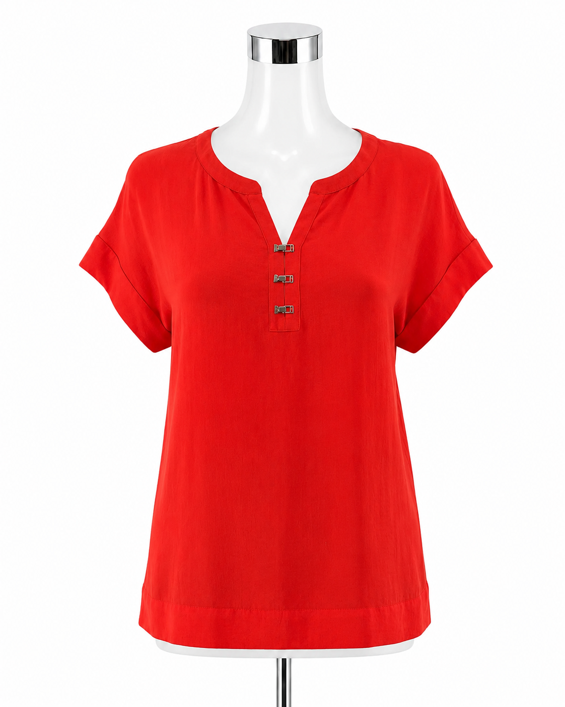 Banana Republic Clasp Front Dolman Sleeve Blouse Top XS Orange Red