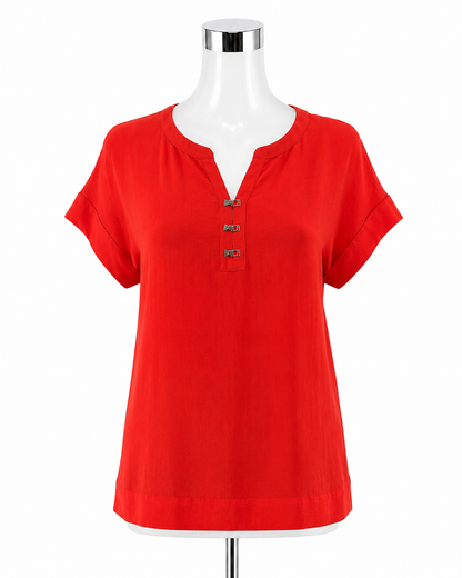 Banana Republic Clasp Front Dolman Sleeve Blouse Top XS Orange Red