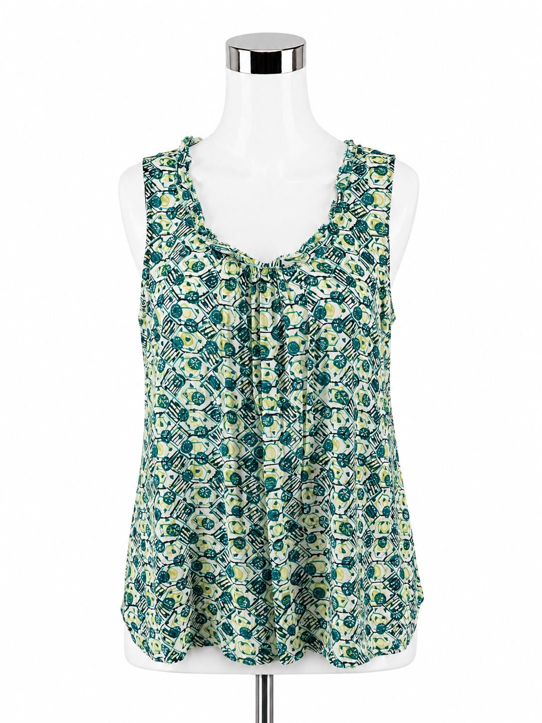 J. Jill Pure Jill Abstract Floral Print Rayon Tank Top | Large Petite