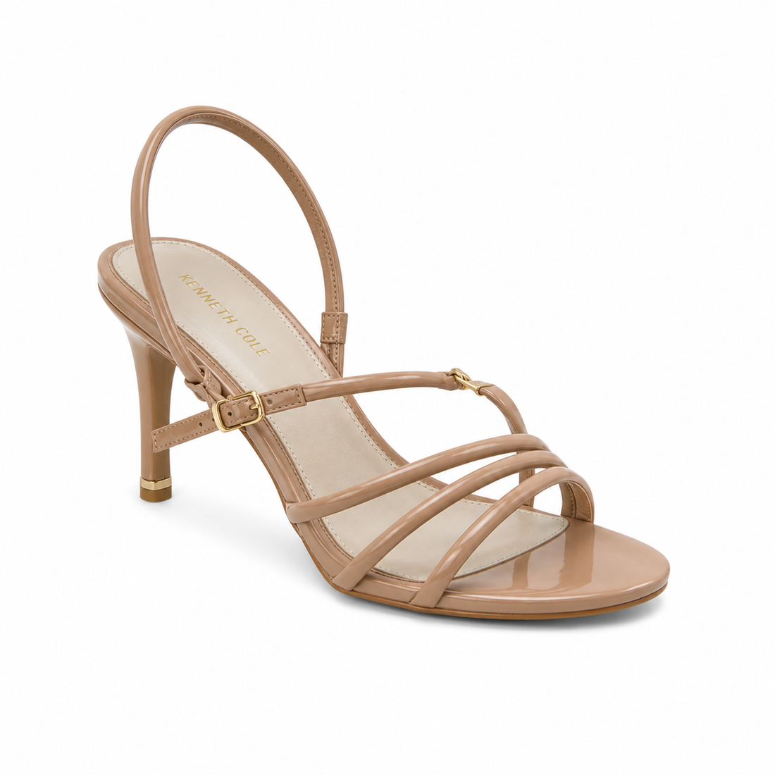 Kenneth Cole Nude Patent Strappy Slingback Stiletto Heels | Size 7 | New With Tags