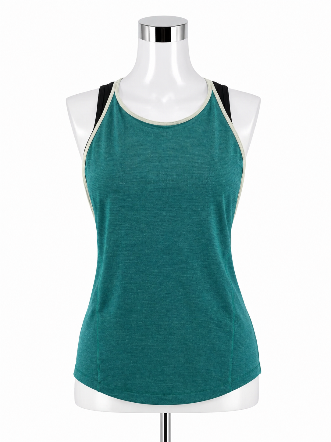 Lululemon Power Y Tank Top Sparkle Teal Built-In Bra Size 6