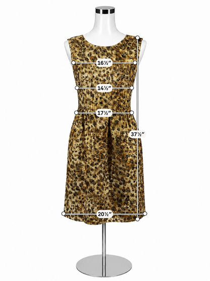 J. Crew Collection Metallic Leopard Jacquard Bow Back Dress Size 4