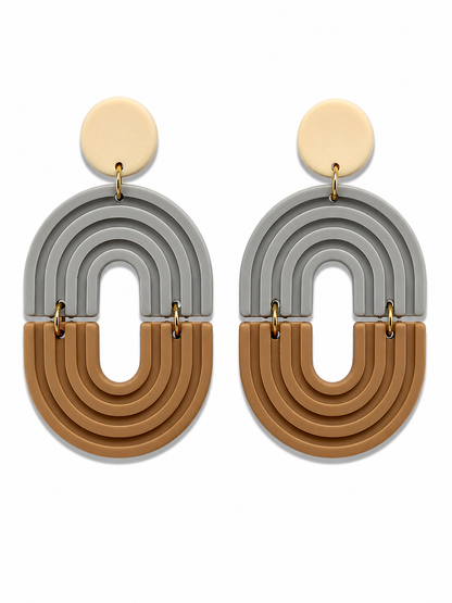ragatti’s STATEMENTS Clay Arch Dangle Earrings | Geometric Boho Statement Jewelry