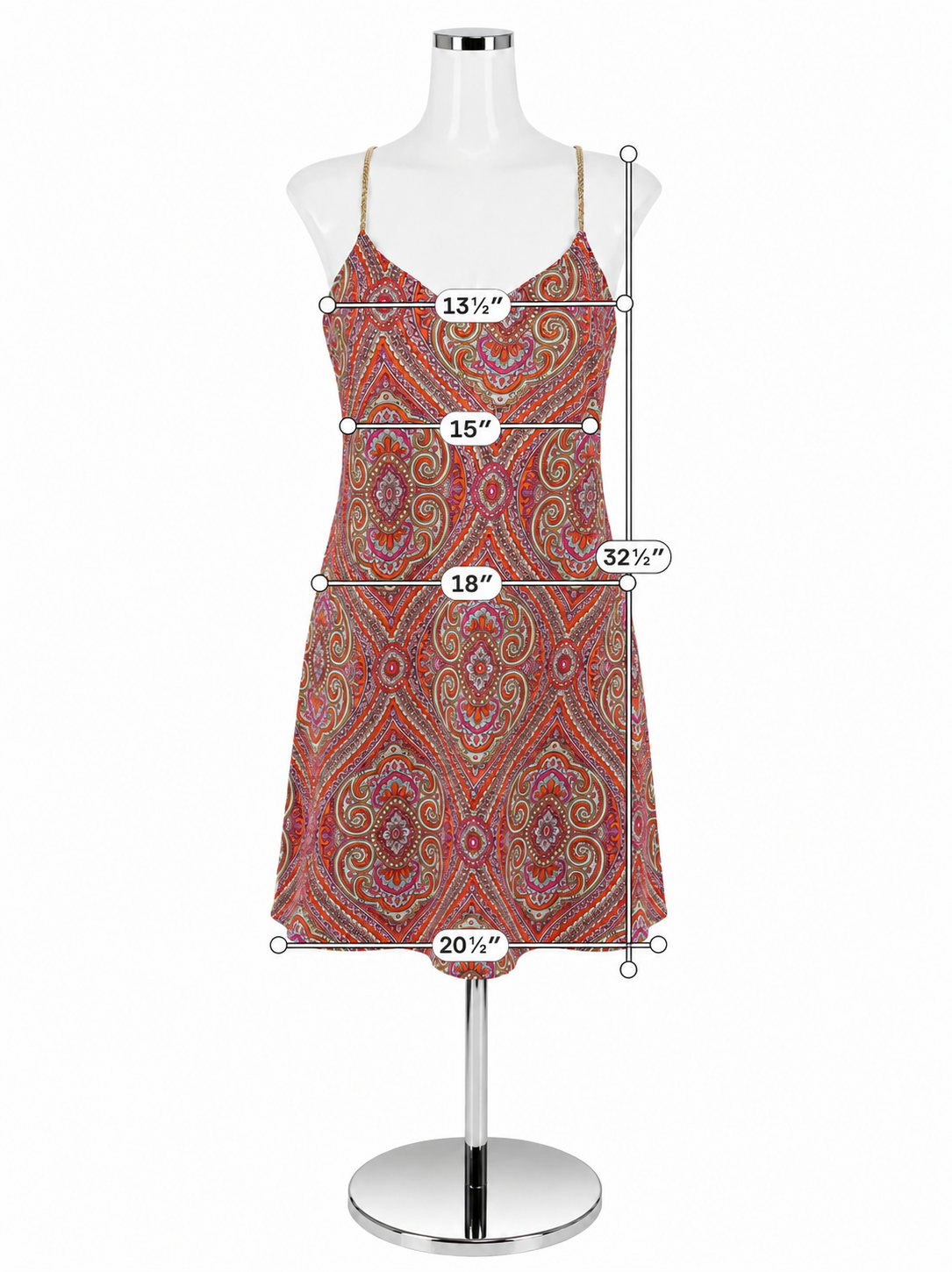 Jude Connally Tinsley Dress XS Pink Orange Paisley Print Braided Strap Mini