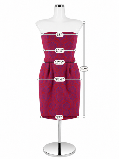 J.Crew Strapless Cotton-Silk Jacquard Mini Dress Red Purple Print Size 0