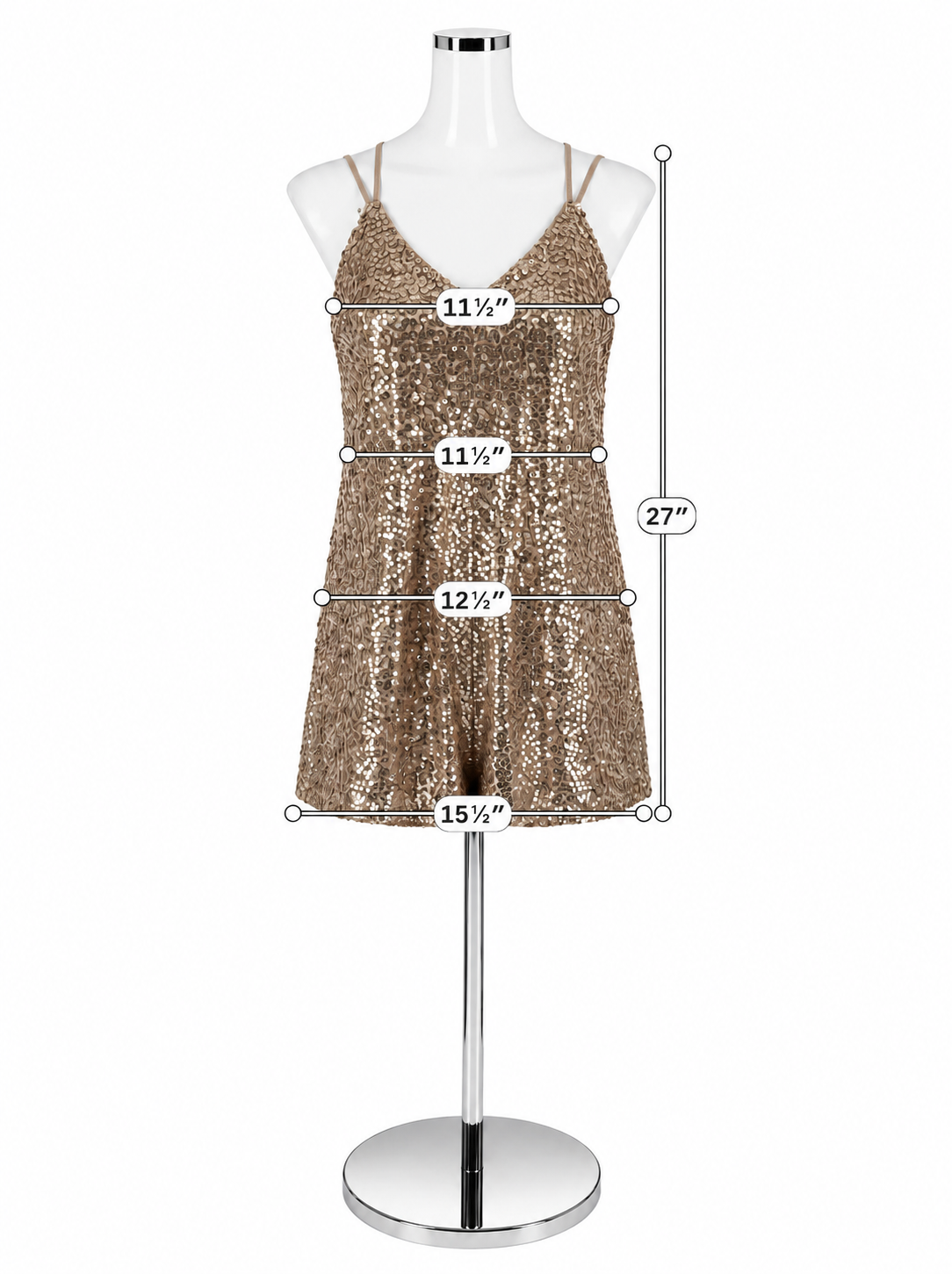 Xhilaration Rose Gold Sequin V-Neck Spaghetti Strap Mini Dress XS