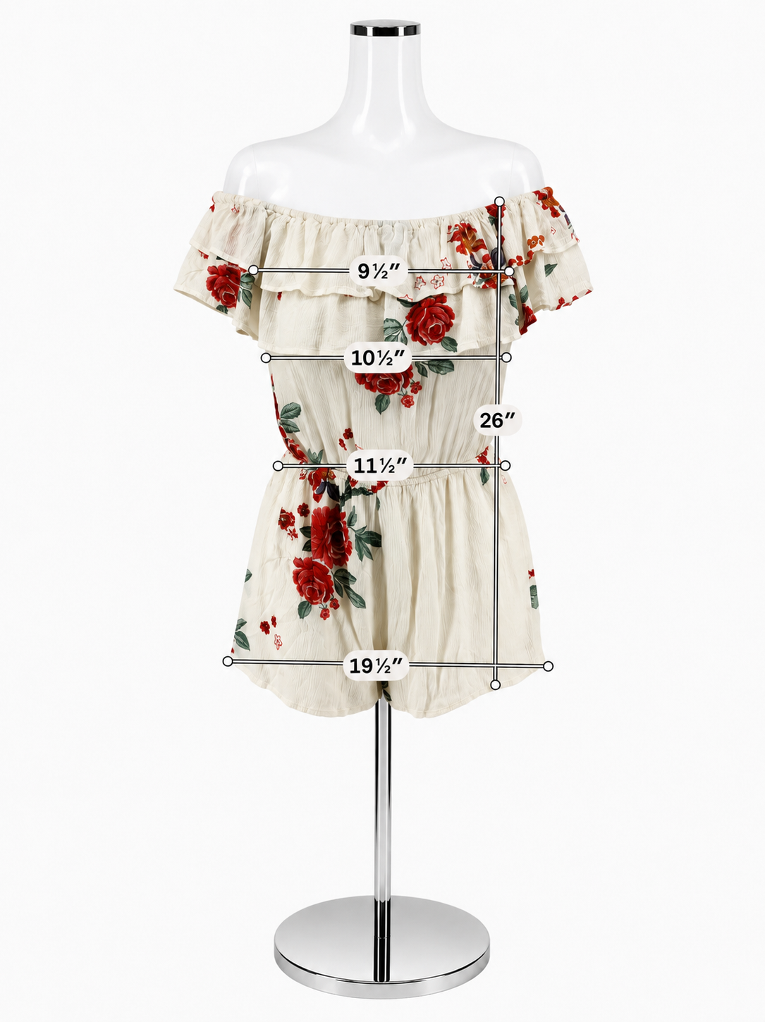 Illa Illa Off The Shoulder Ruffle Floral Romper Size Small