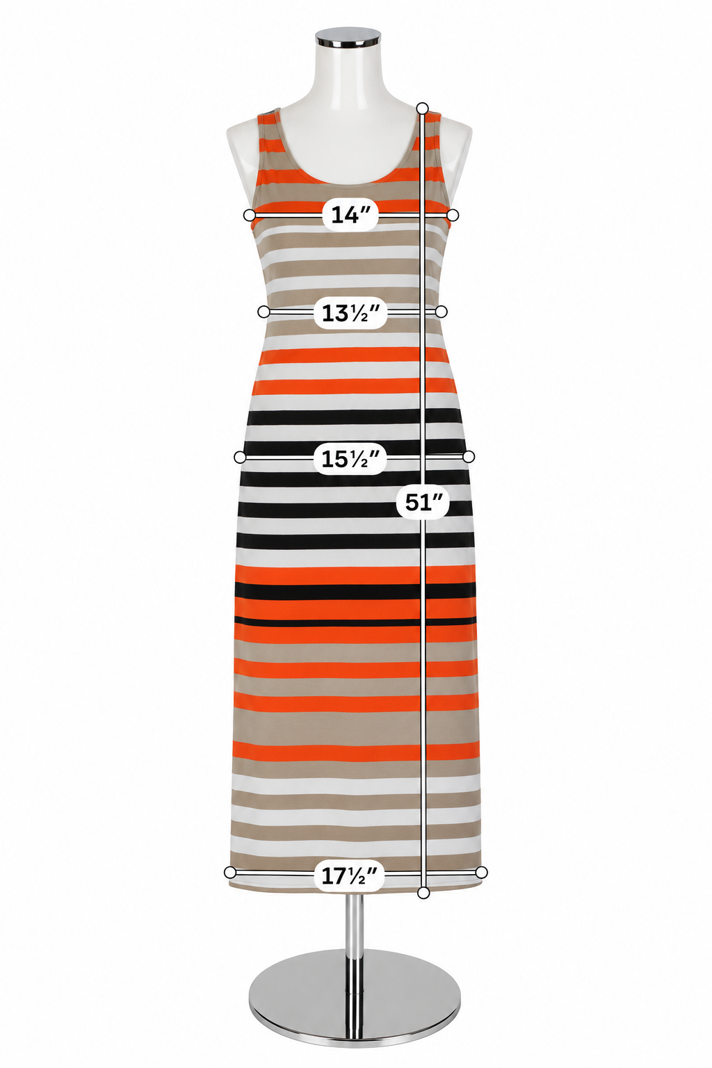 Jessica Howard Striped Sleeveless Maxi Dress Size S | Tan Coral Black