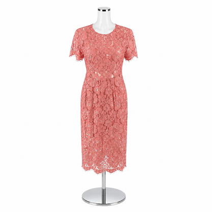 NSR Coral Rose Floral Lace Sheath Dress Size Small