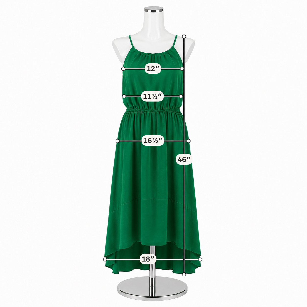 Banana Republic Emerald Green Halter Neck Tiered Hi-Lo Midi Dress Size 2