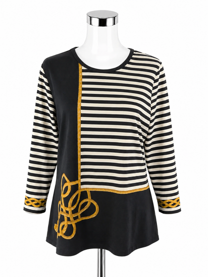 J. McLaughlin Catalina Cloth Nautical Rope Print Tunic Top Size XL