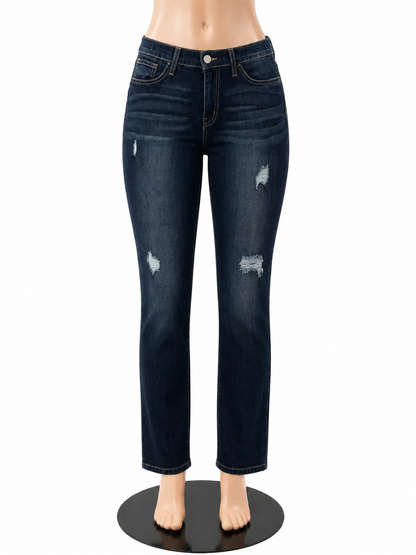Flying Monkey Platinum Mid Rise Distressed Skinny Jeans Size 6