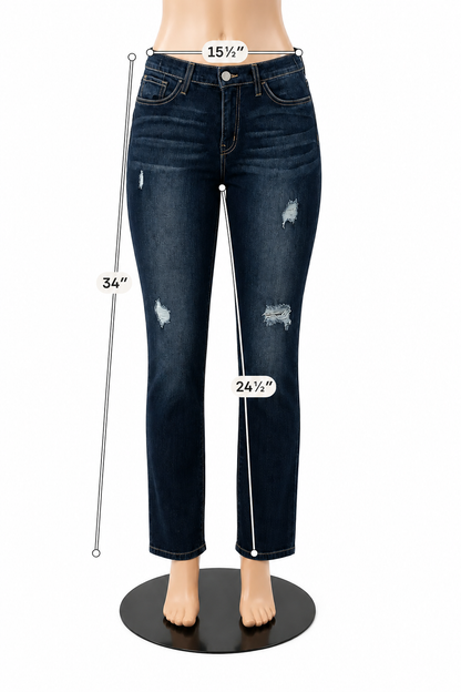 Flying Monkey Platinum Mid Rise Distressed Skinny Jeans Size 6