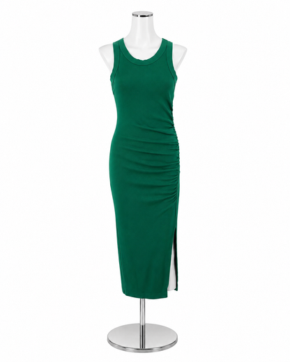 Michael Stars Shiloh Ribbed Sleeveless Maxi Dress Green Size Small
