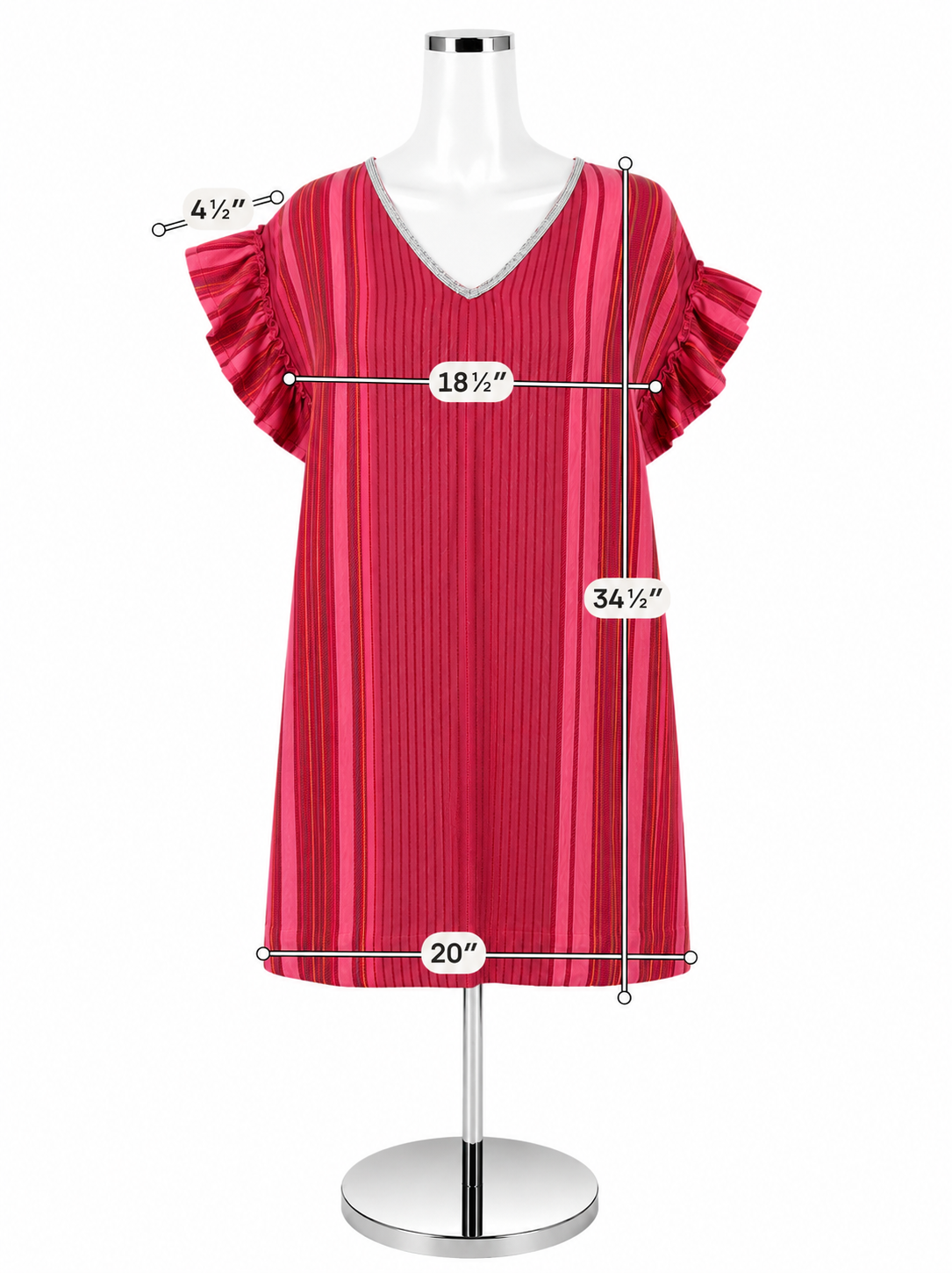 THML Pink Stripe Metallic Trim Tunic Dress NWT Size Medium