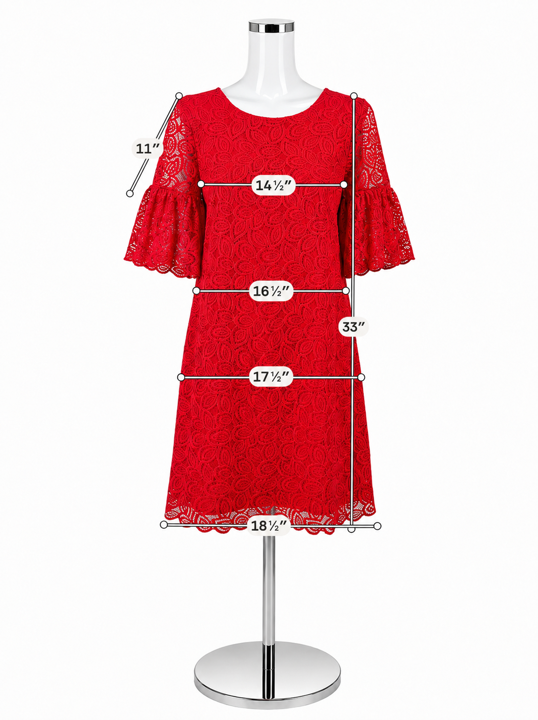 Ann Taylor Coral Floral Lace Flutter Sleeve Shift Dress Size 8