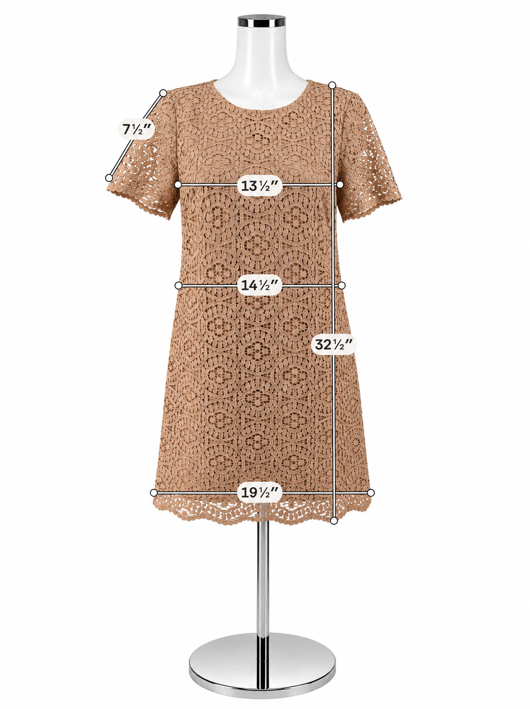 Ann Taylor Salmon Pink Floral Guipure Lace Shift Dress Size 4