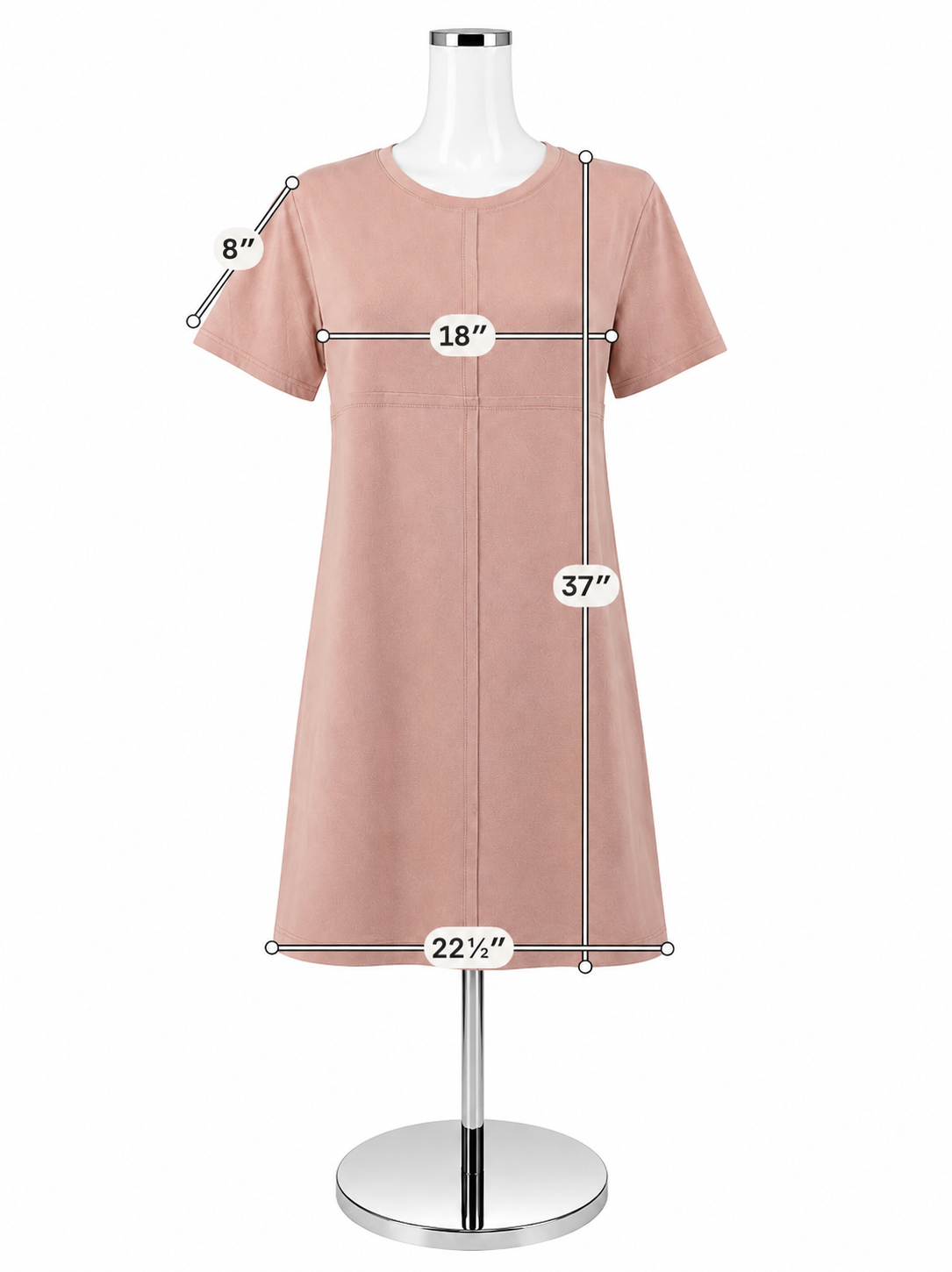 Joh Blush Pink Faux Suede T-Shirt Dress | Size Medium