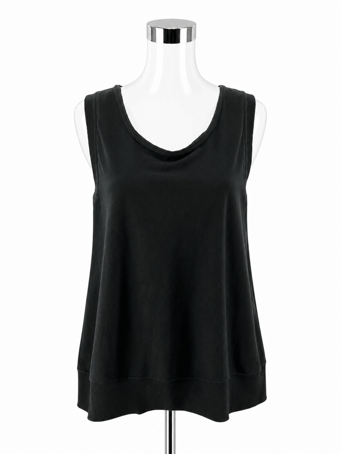 Central Park Black Asymmetrical Drape Back Tank Top Size XL - ONLINE ONLY
