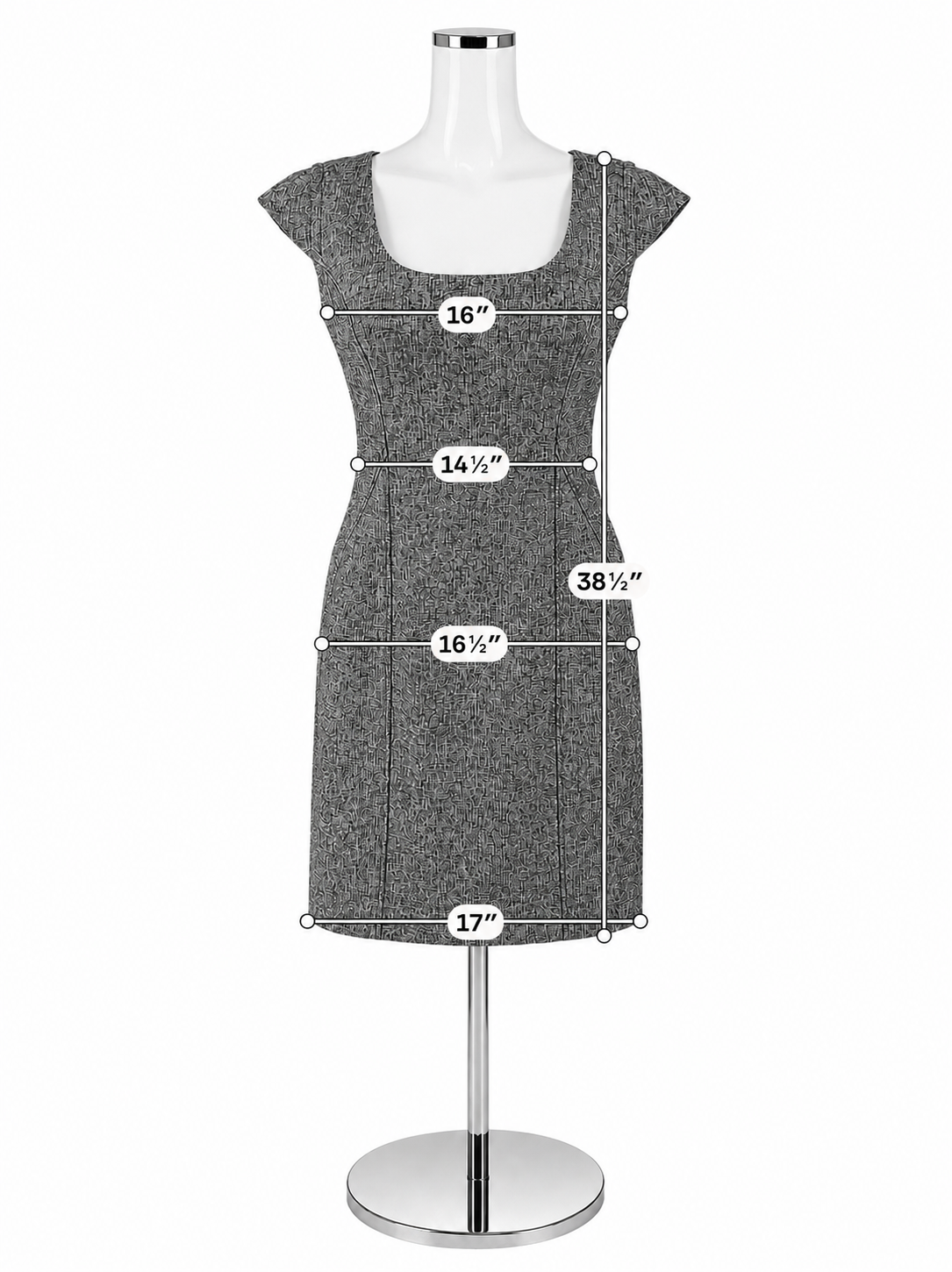 Ann Taylor Textured Cap Sleeve Sheath Dress Gray Black Size 2