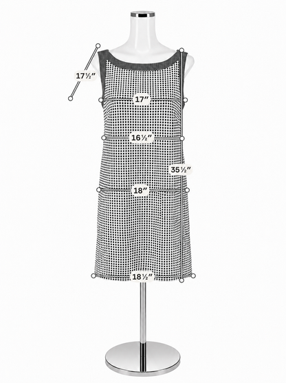 Ann Taylor Checkered Shift Dress Black White Sleeveless Size Small