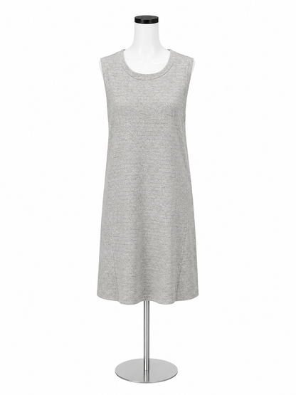 Theory Striped Terry Tent Dress Gray Sleeveless A-Line Shift Size Medium