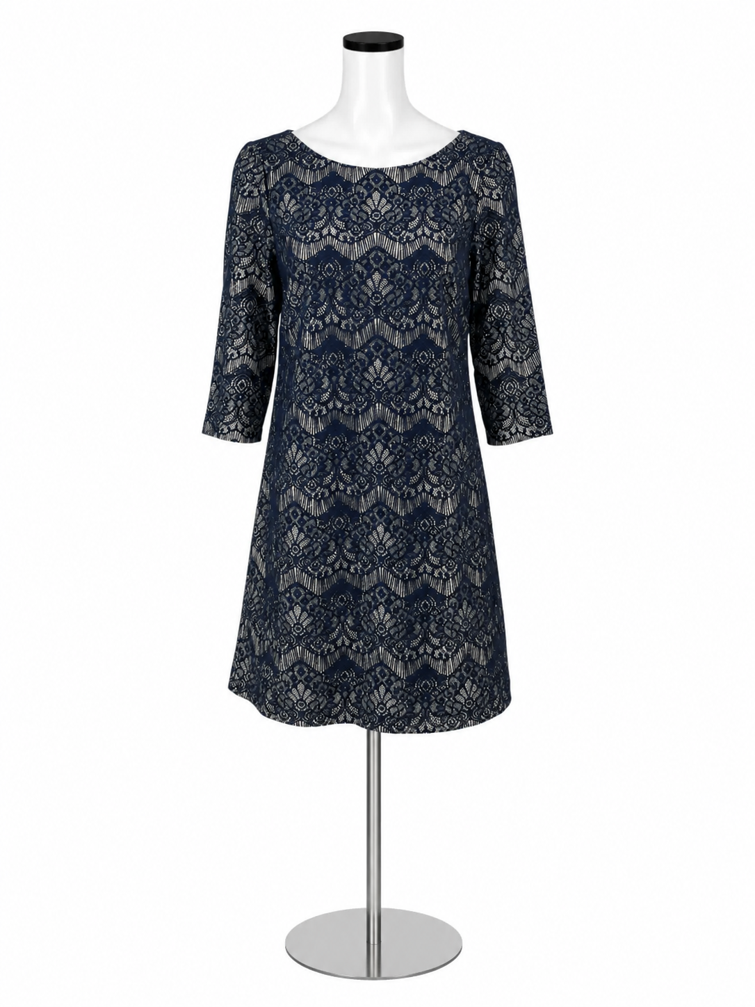 Jessica Howard NWT Navy Blue &amp; Silver Metallic Sparkle Sheath Dress | 12P