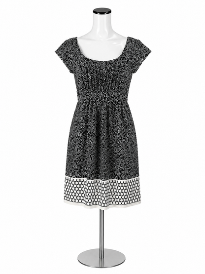 I.N. Studio Petite Swirl &amp; Dot A-Line Dress Size 8P