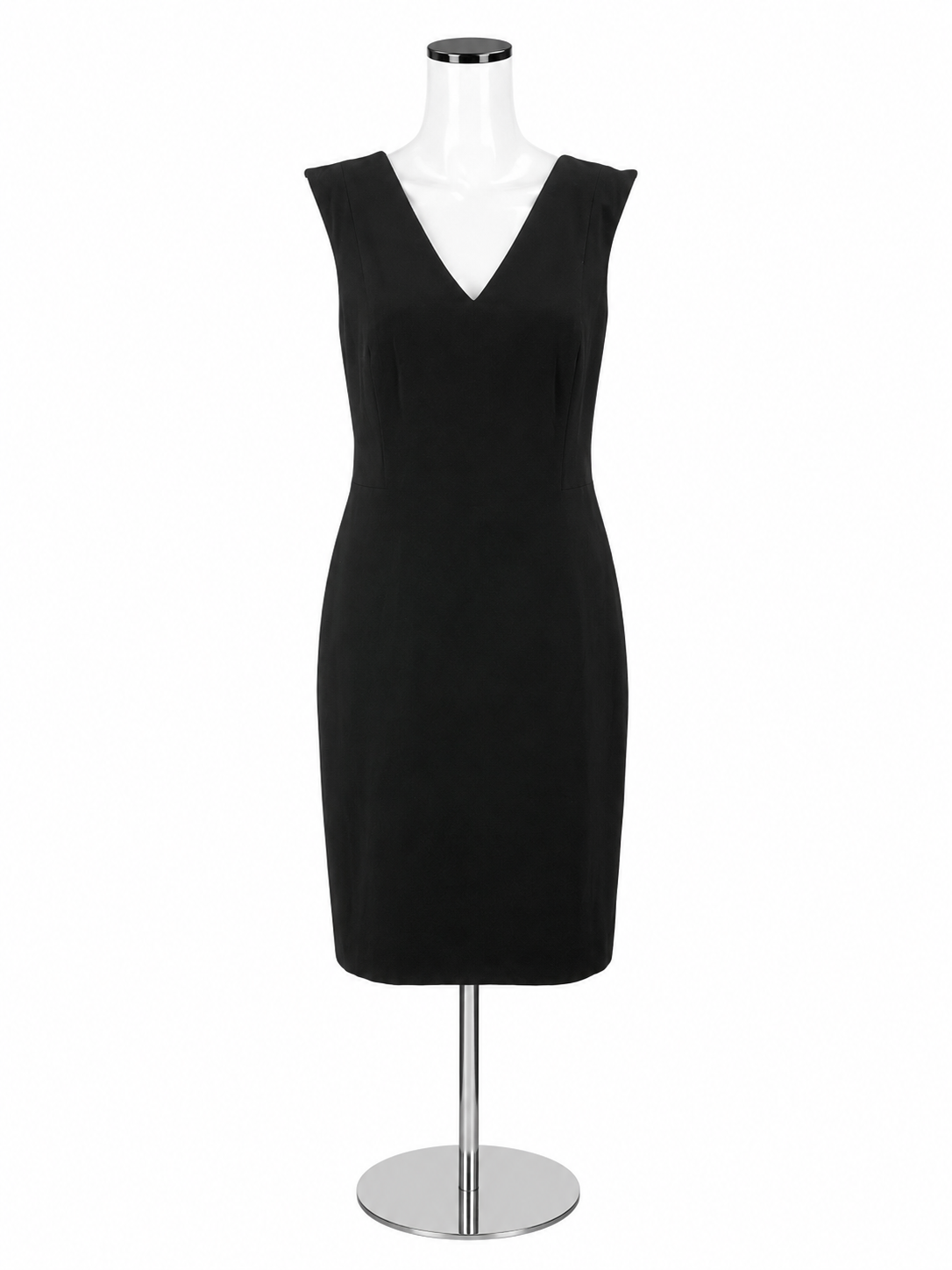 Ann Taylor Petite V-Neck Sheath Dress Black Size 12P NWT