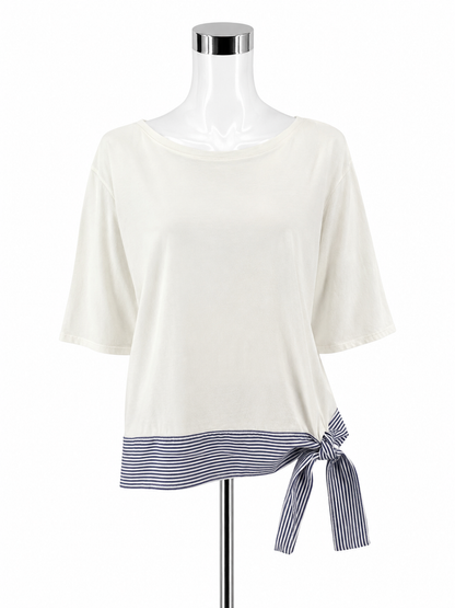 Talbots Size XL white/blue Stripe Pre-Owned Ladies Casual Top