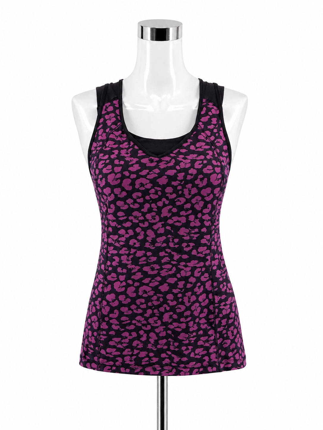 Lululemon All Sport Bra Tank Animal Swirl Print Black Fuchsia Size 6