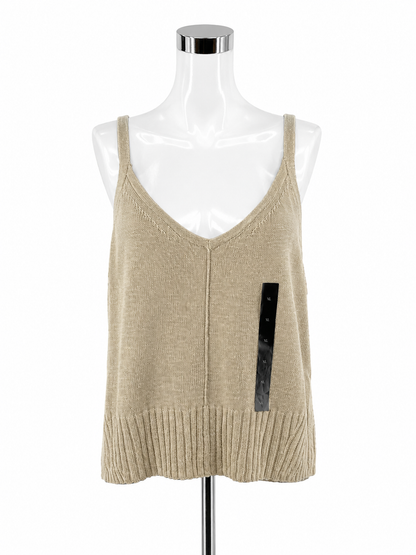 Banana Republic Ramie Blend Sleeveless Sweater Tank Top XL Tan NWT