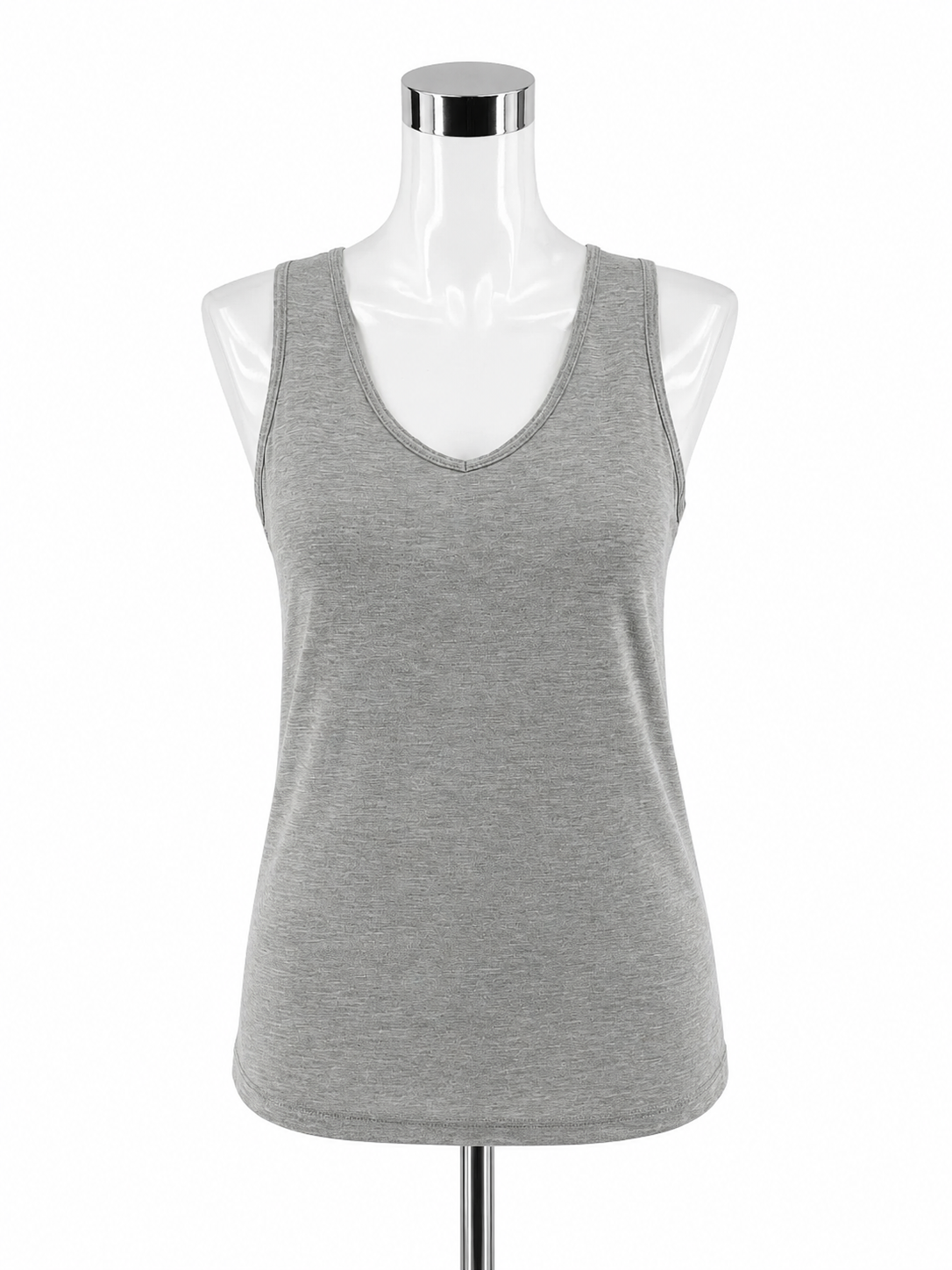 Heather Gray Modal Spandex Blend Soft Stretch Tank Top Size Medium