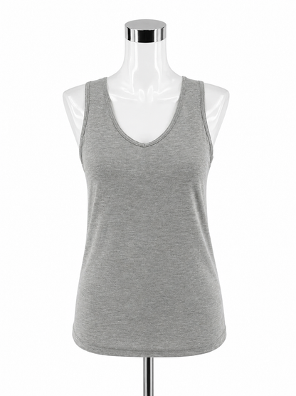 Heather Gray Modal Spandex Blend Soft Stretch Tank Top Size Medium