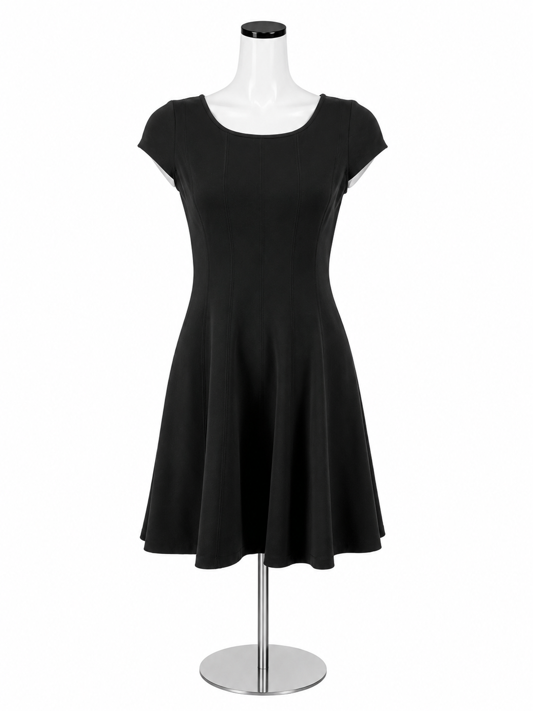 Ann Taylor LOFT Petites Black Cap Sleeve A-Line Dress | Size 2P