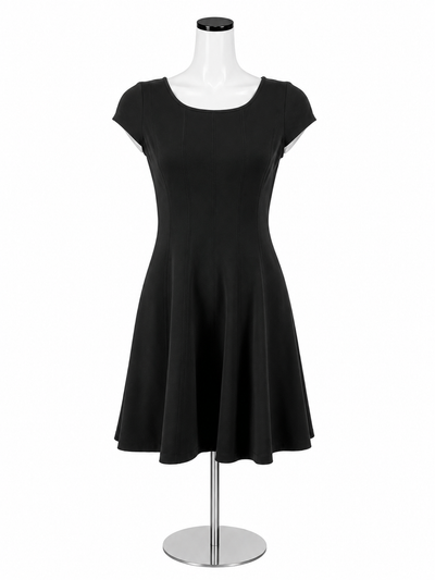 ann taylor petite black dress LOFT Petites Cap Sleeve A-Line 4% Spandex