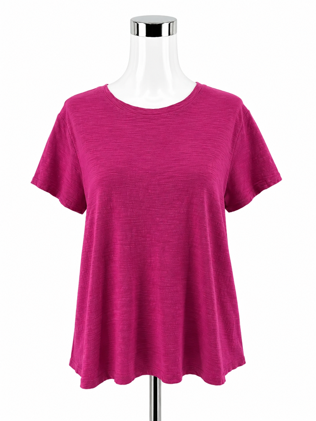 Pilcro Slub Cotton Crewneck Tee Fuschia Pink | Size XL